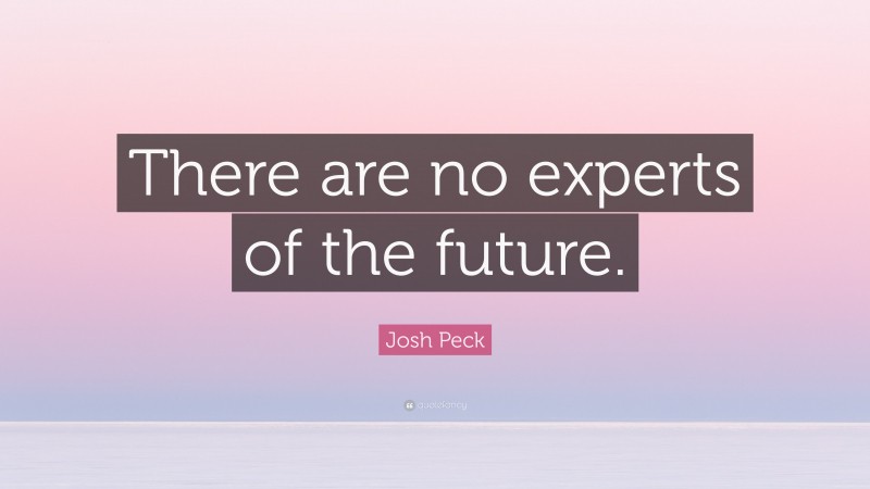 Josh Peck Quote: “There are no experts of the future.”