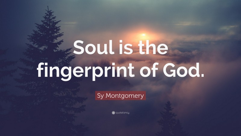 Sy Montgomery Quote: “Soul is the fingerprint of God.”