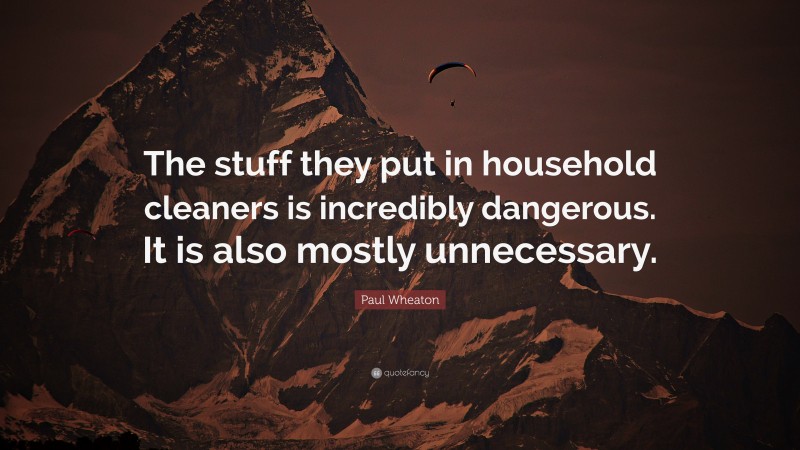 Paul Wheaton Quote: “The stuff they put in household cleaners is incredibly dangerous. It is also mostly unnecessary.”