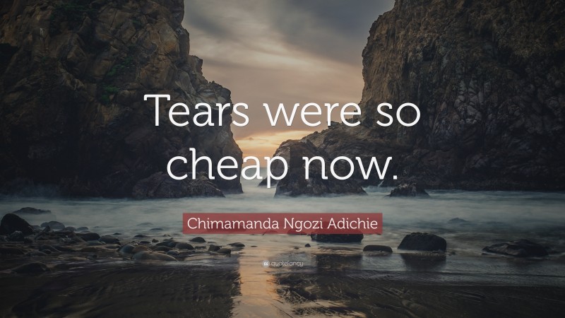 Chimamanda Ngozi Adichie Quote: “Tears were so cheap now.”