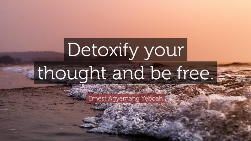 Ernest Agyemang Yeboah Quote: “Detoxify your thought and be free.”