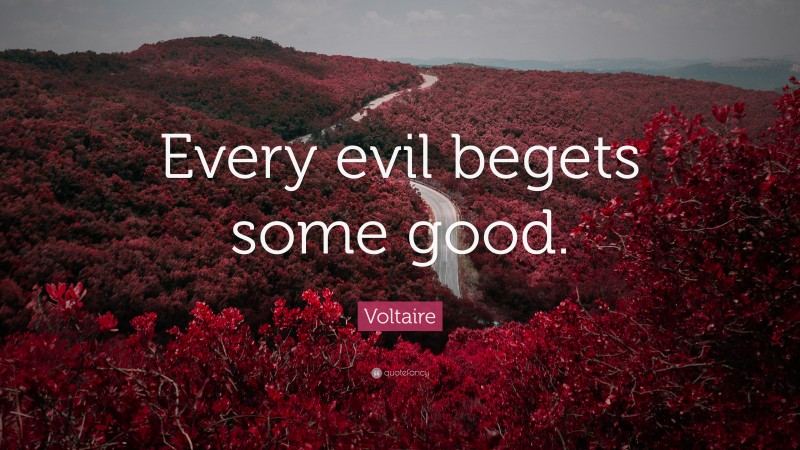 Voltaire Quote: “Every evil begets some good.”