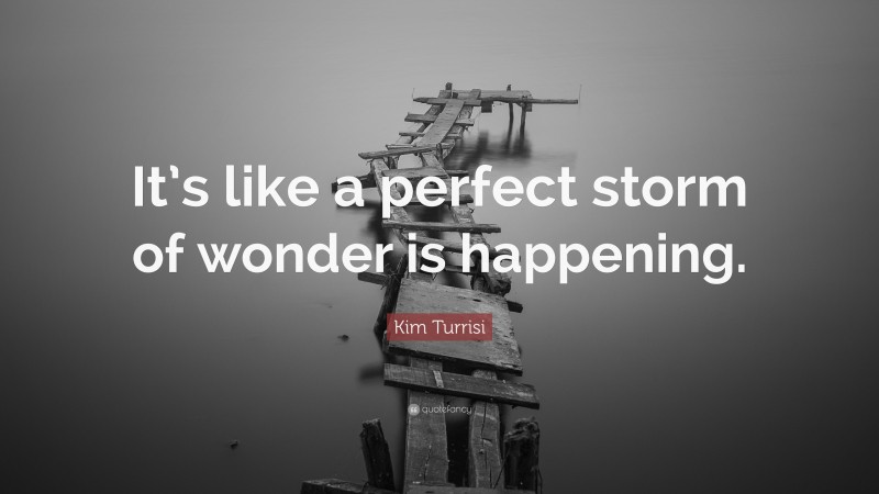 Kim Turrisi Quote: “It’s like a perfect storm of wonder is happening.”