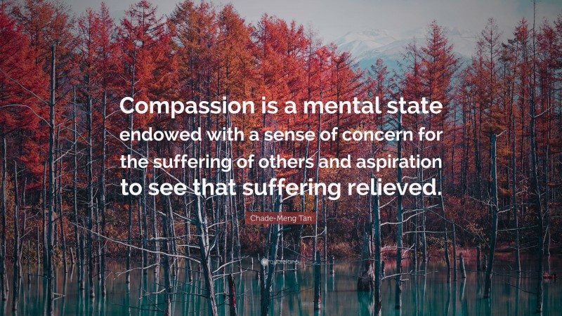 Chade-Meng Tan Quote: “Compassion is a mental state endowed with a sense of concern for the suffering of others and aspiration to see that suffering relieved.”