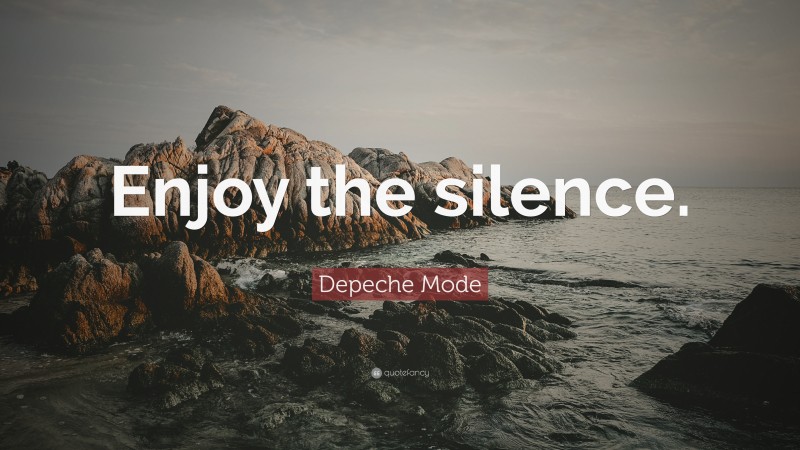 Depeche Mode Quote: “Enjoy the silence.”