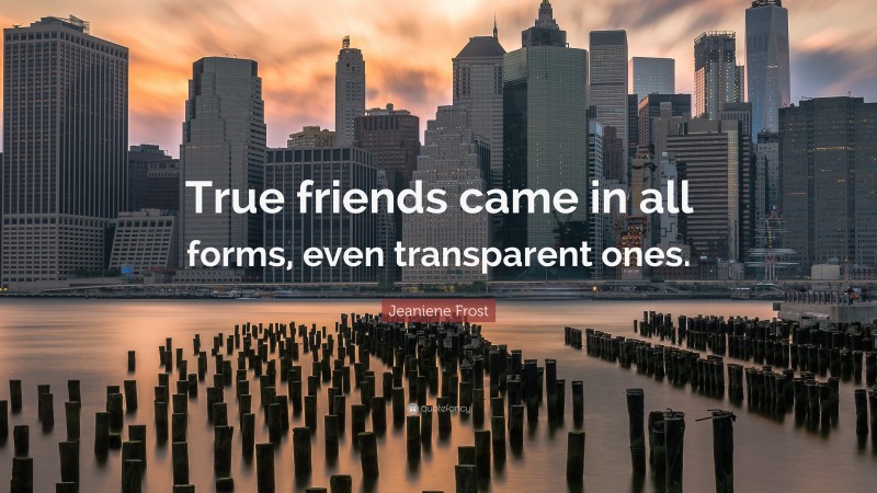 Jeaniene Frost Quote: “True friends came in all forms, even transparent ones.”