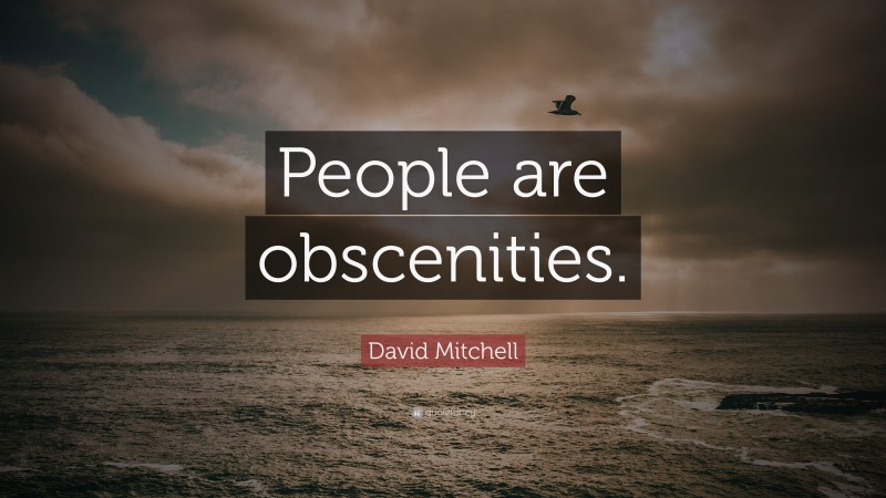 David Mitchell Quote: “People are obscenities.”