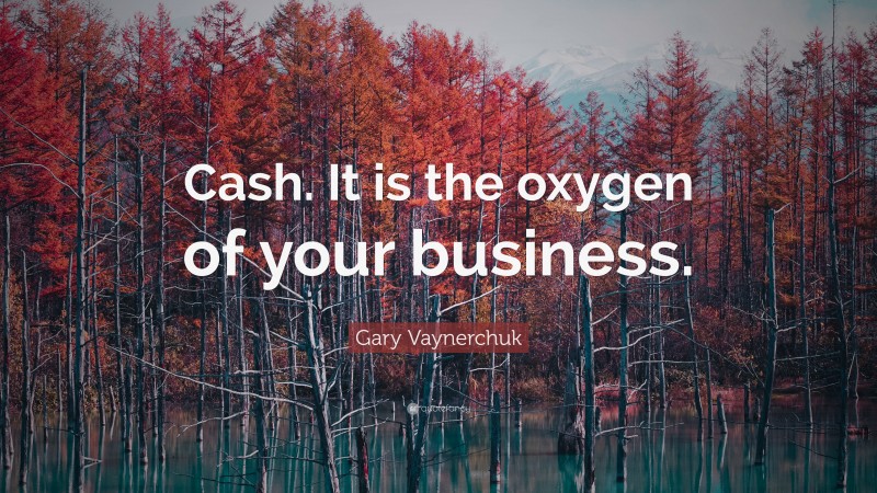 Gary Vaynerchuk Quote: “Cash. It is the oxygen of your business.”