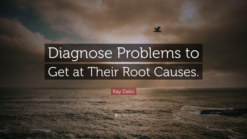 Ray Dalio Quote: “Diagnose Problems to Get at Their Root Causes.”