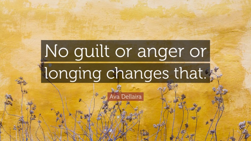 Ava Dellaira Quote: “No guilt or anger or longing changes that.”