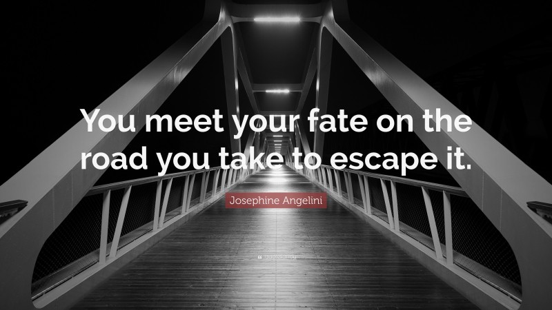 Josephine Angelini Quote: “You meet your fate on the road you take to escape it.”