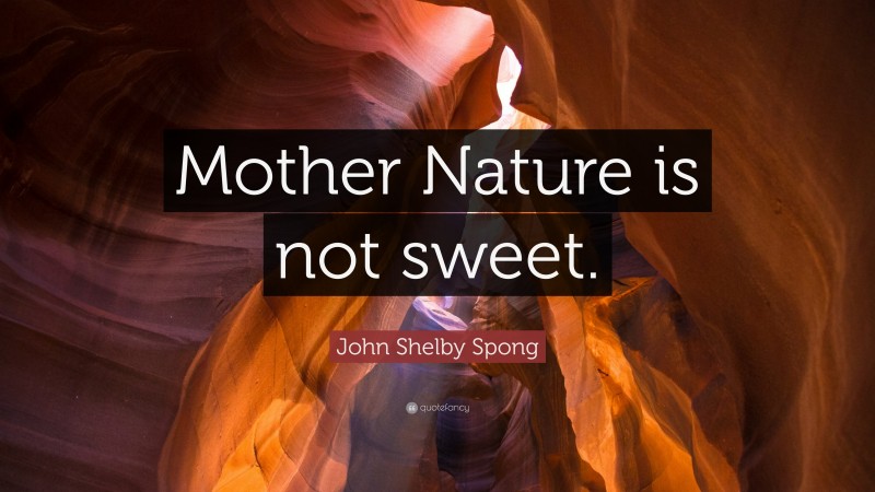 John Shelby Spong Quote: “Mother Nature is not sweet.”