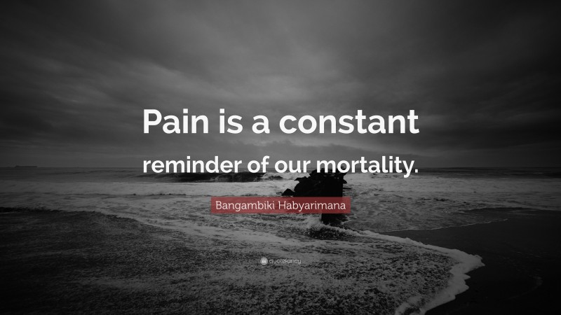 Bangambiki Habyarimana Quote: “Pain is a constant reminder of our mortality.”