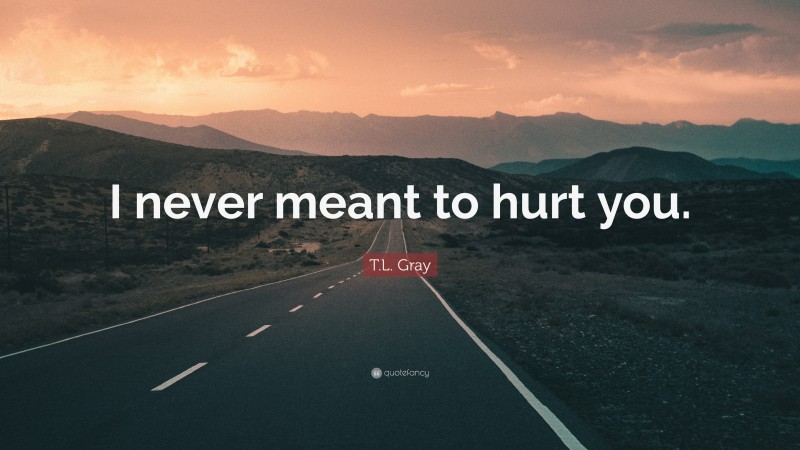 T.L. Gray Quote: “I never meant to hurt you.”