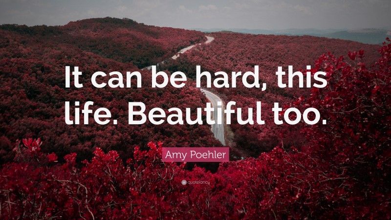 Amy Poehler Quote “it Can Be Hard This Life Beautiful Too” 9764