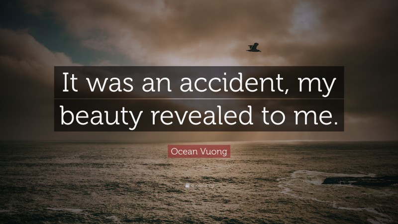 Ocean Vuong Quote: “It was an accident, my beauty revealed to me.”