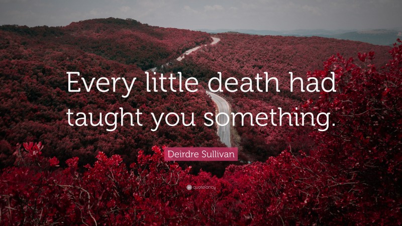 Deirdre Sullivan Quote: “Every little death had taught you something.”