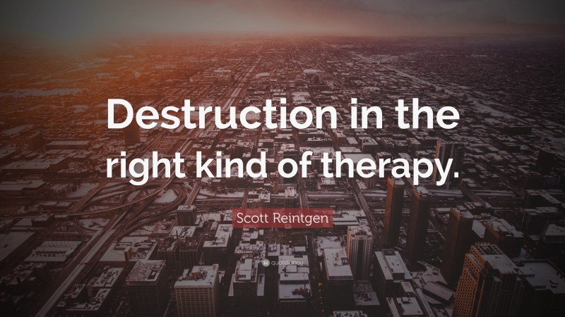 Scott Reintgen Quote: “Destruction in the right kind of therapy.”