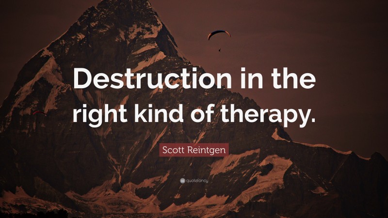 Scott Reintgen Quote: “Destruction in the right kind of therapy.”