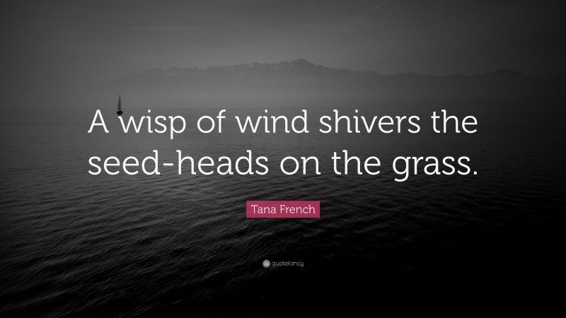 Tana French Quote: “A wisp of wind shivers the seed-heads on the grass.”