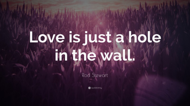 Rod Stewart Quote: “Love is just a hole in the wall.”