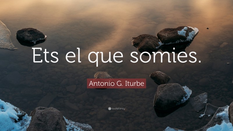 Antonio G. Iturbe Quote: “Ets el que somies.”