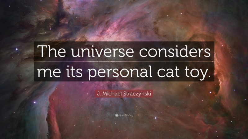 J. Michael Straczynski Quote: “The universe considers me its personal cat toy.”