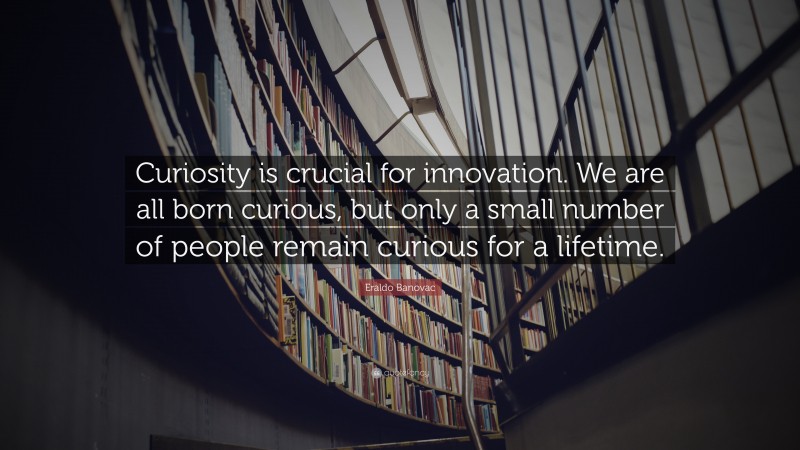 Eraldo Banovac Quote: “Curiosity is crucial for innovation. We are all born curious, but only a small number of people remain curious for a lifetime.”