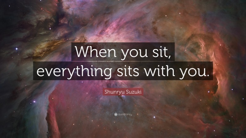Shunryu Suzuki Quote: “When you sit, everything sits with you.”