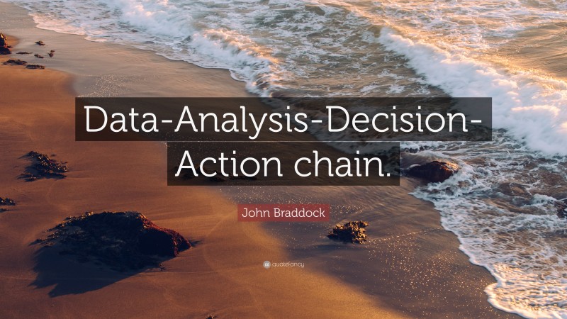John Braddock Quote: “Data-Analysis-Decision-Action chain.”