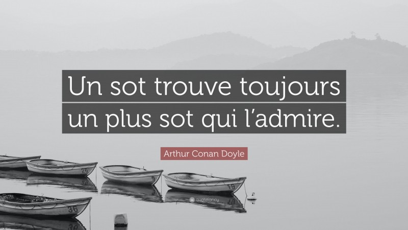 Arthur Conan Doyle Quote: “Un sot trouve toujours un plus sot qui l’admire.”