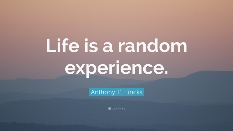 Anthony T. Hincks Quote: “Life is a random experience.”