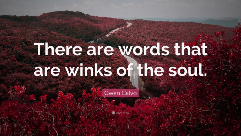 Gwen Calvo Quote: “There are words that are winks of the soul.”