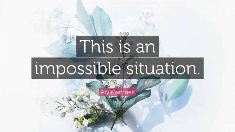 Aly Martinez Quote: “This is an impossible situation.”