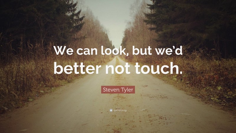 Steven Tyler Quote: “We can look, but we’d better not touch.”