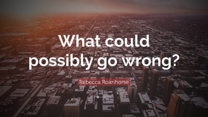 Rebecca Roanhorse Quote: “What could possibly go wrong?”