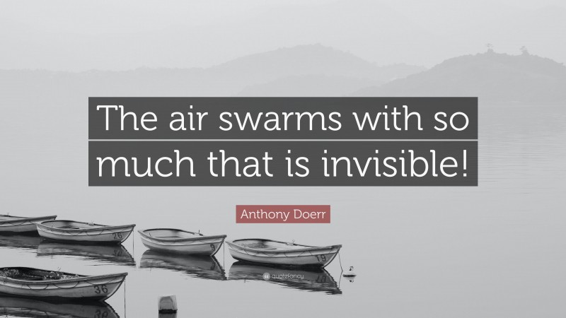 Anthony Doerr Quote: “The air swarms with so much that is invisible!”