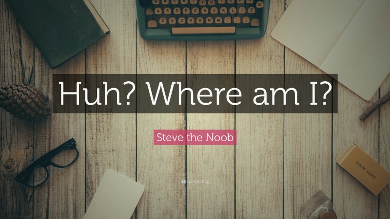 Steve the Noob Quote: “Huh? Where am I?”
