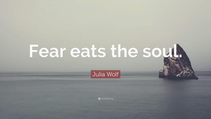 Julia Wolf Quote: “Fear eats the soul.”