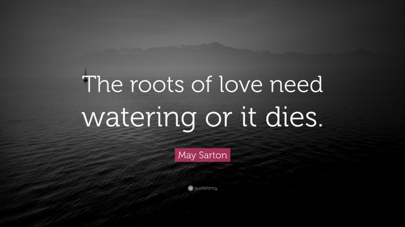 May Sarton Quote: “The roots of love need watering or it dies.”
