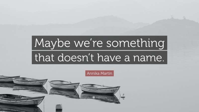 Annika Martin Quote: “Maybe we’re something that doesn’t have a name.”