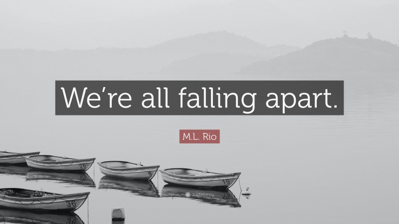 M.L. Rio Quote: “We’re all falling apart.”