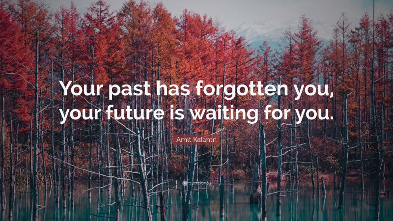 Amit Kalantri Quote: “Your past has forgotten you, your future is waiting for you.”