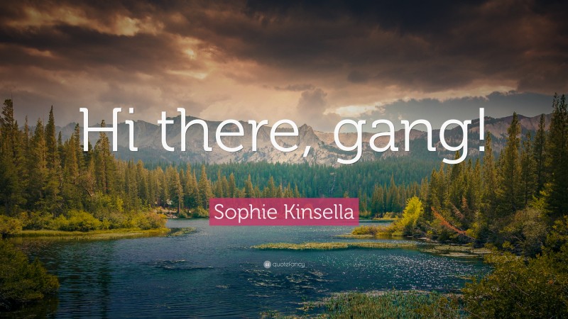 Sophie Kinsella Quote: “Hi there, gang!”