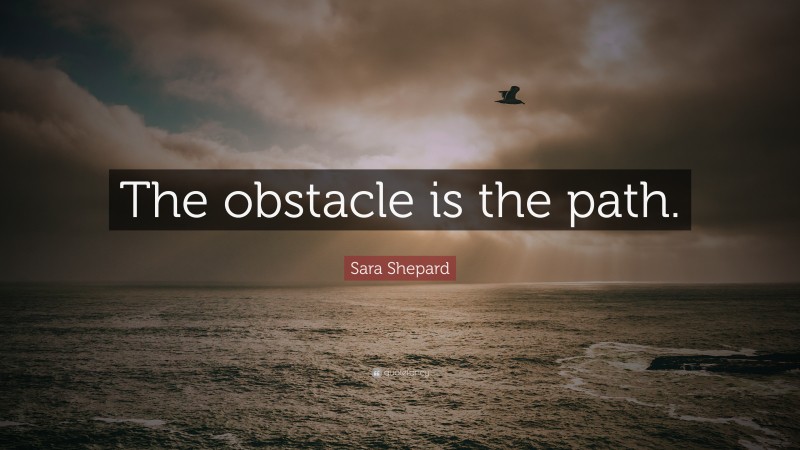 Sara Shepard Quote: “The obstacle is the path.”