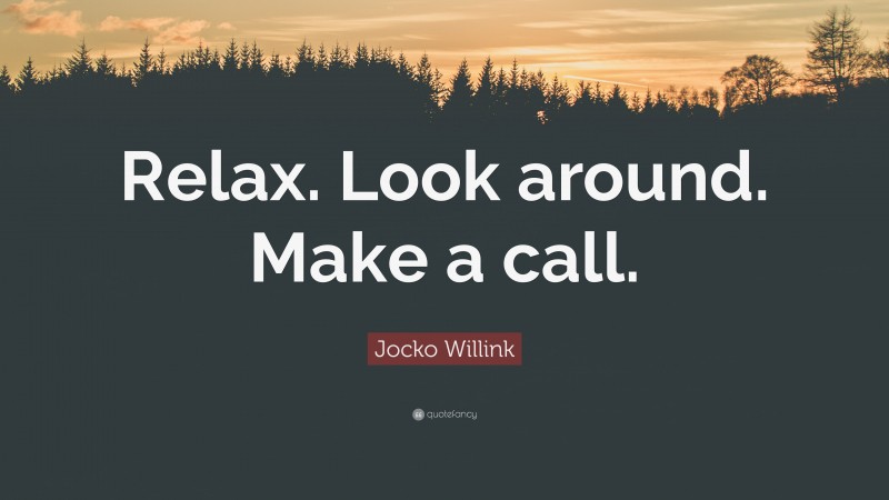 Jocko Willink Quote: “Relax. Look around. Make a call.”