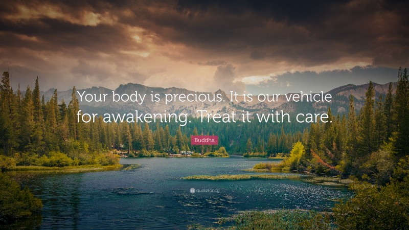 Buddha Quote: “Your body is precious. It is our vehicle for awakening. Treat it with care.”