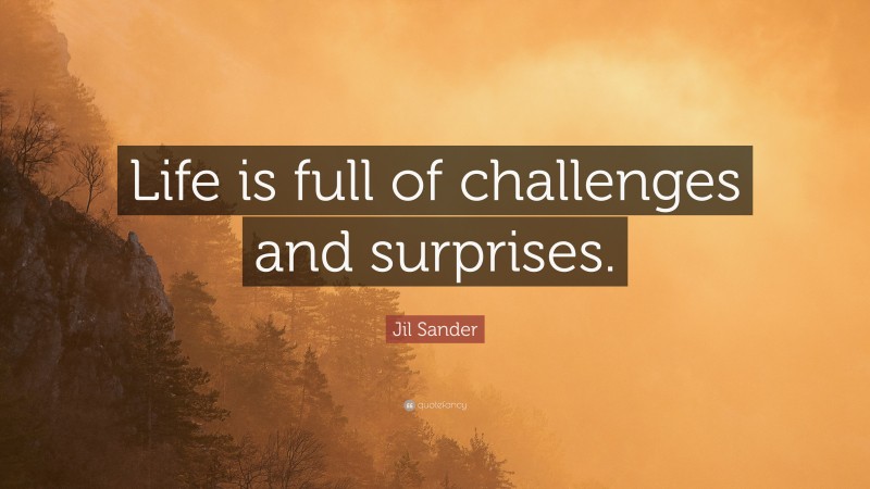 Jil Sander Quote: “Life is full of challenges and surprises.”