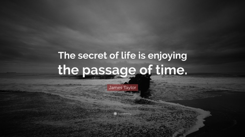 James Taylor Quote: “The secret of life is enjoying the passage of time.”