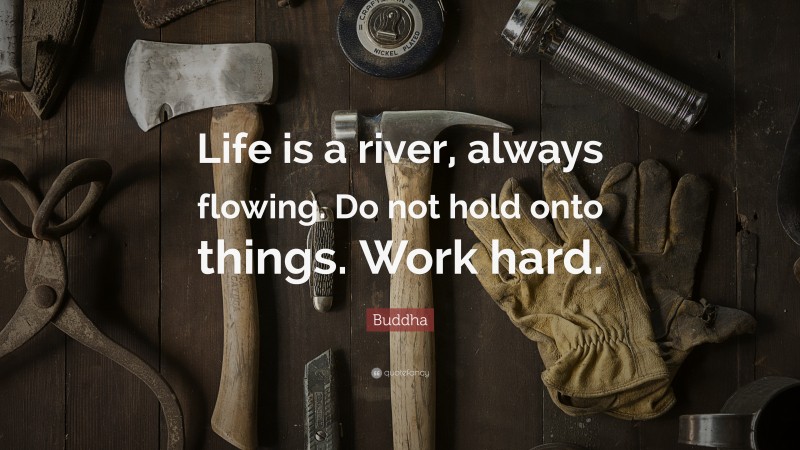 Buddha Quote: “Life is a river, always flowing. Do not hold onto things. Work hard.”